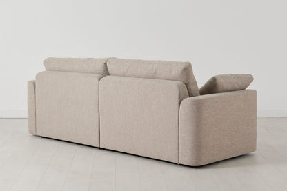 Model 13 Dreisitzer-Sofa mit Caiselongue links, Steingrau