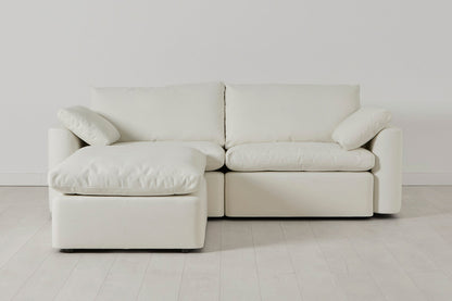 Model 13 Dreisitzer-Sofa mit Chaiselongue links, Weiß