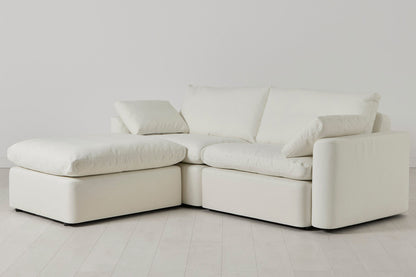Model 13 Dreisitzer-Sofa mit Chaiselongue links, Weiß