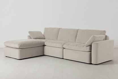 Model 13 4-Seater Left Chaise Sofa, Bone
