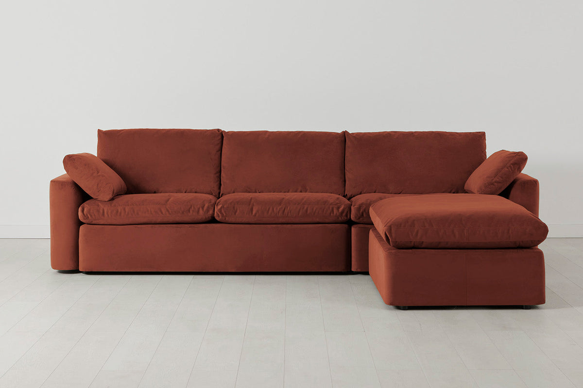 Model 13 Viersitzer-Sofa mit Caiselongue rechts, Brick