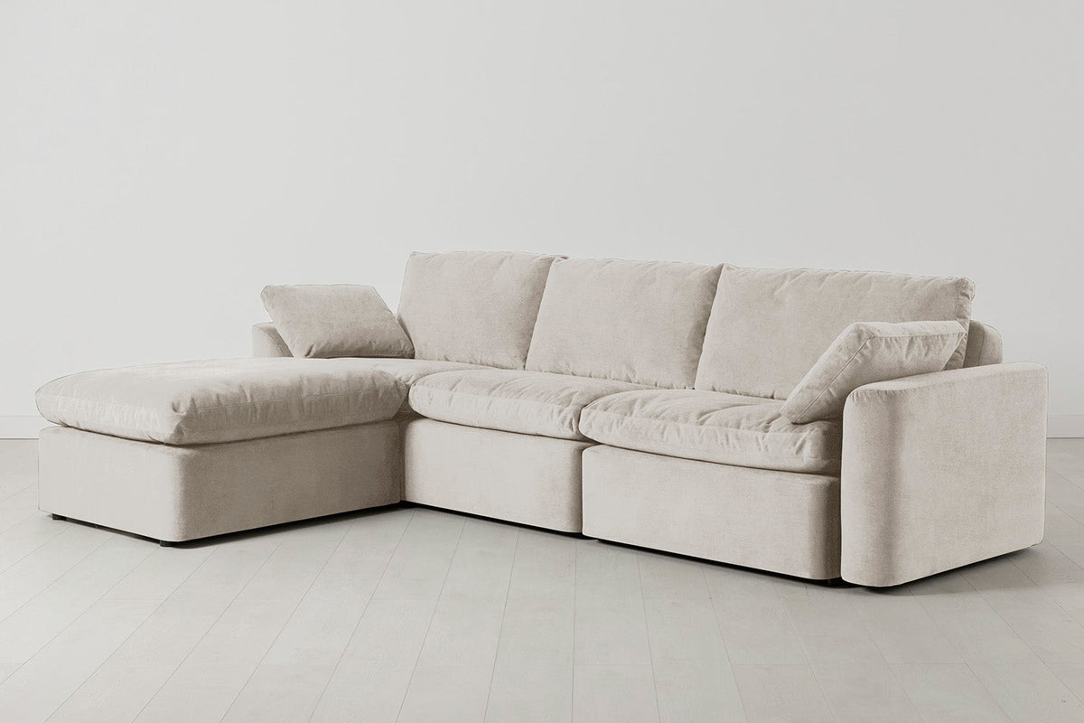 Model 13 4-Seater Left Chaise Sofa, Chalk