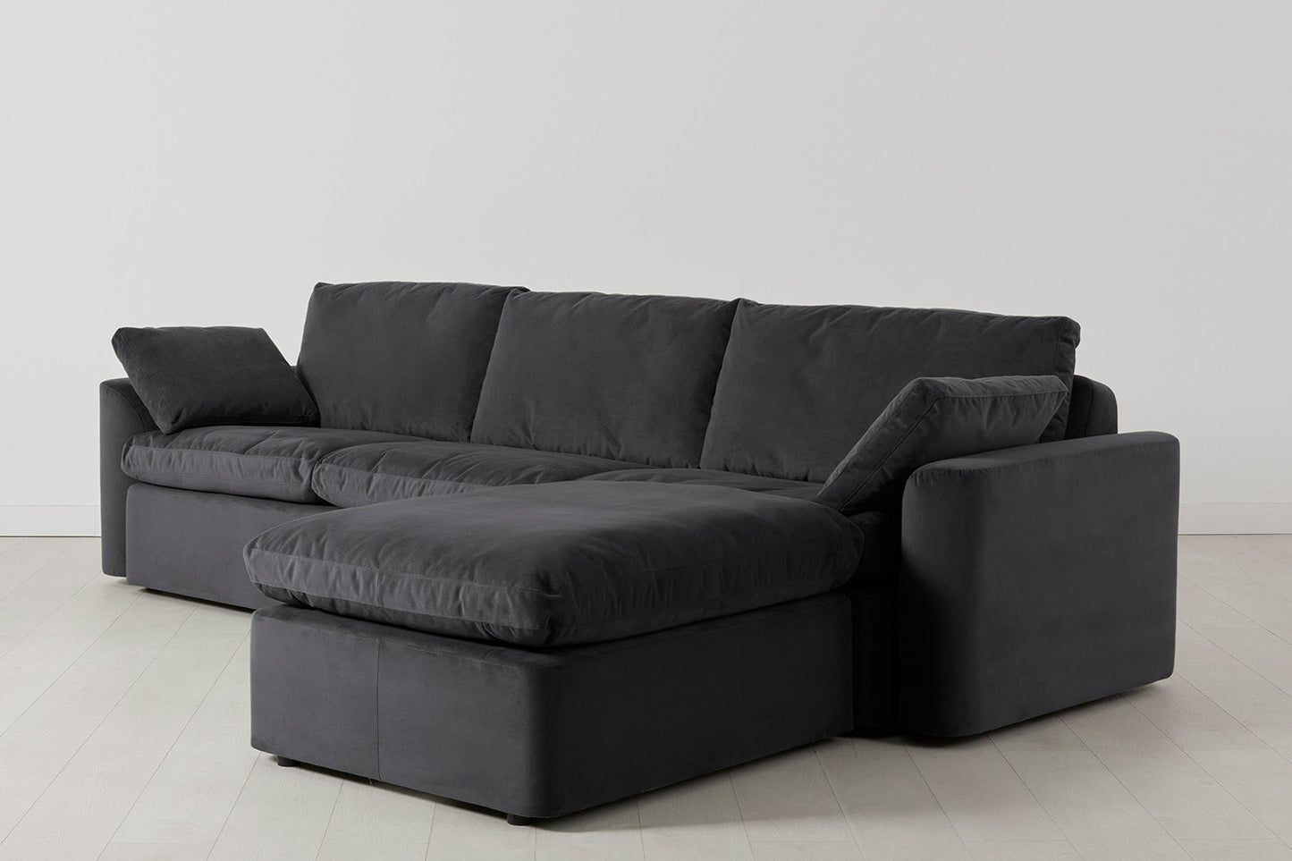 Model 13 4-Seater Sofa with Ottoman, Charcoal