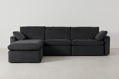 Model 13 4-Seater Left Chaise Sofa, Charcoal
