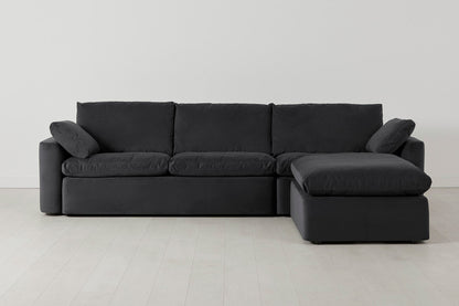 Model 13 4-Seater Sofa with Ottoman, Charcoal