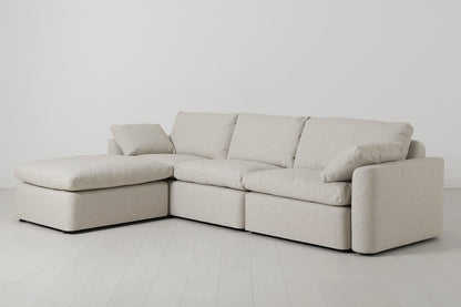 Model 13 4-Sitzer-Sofa mit Chaiselongue links, Helles Pergament