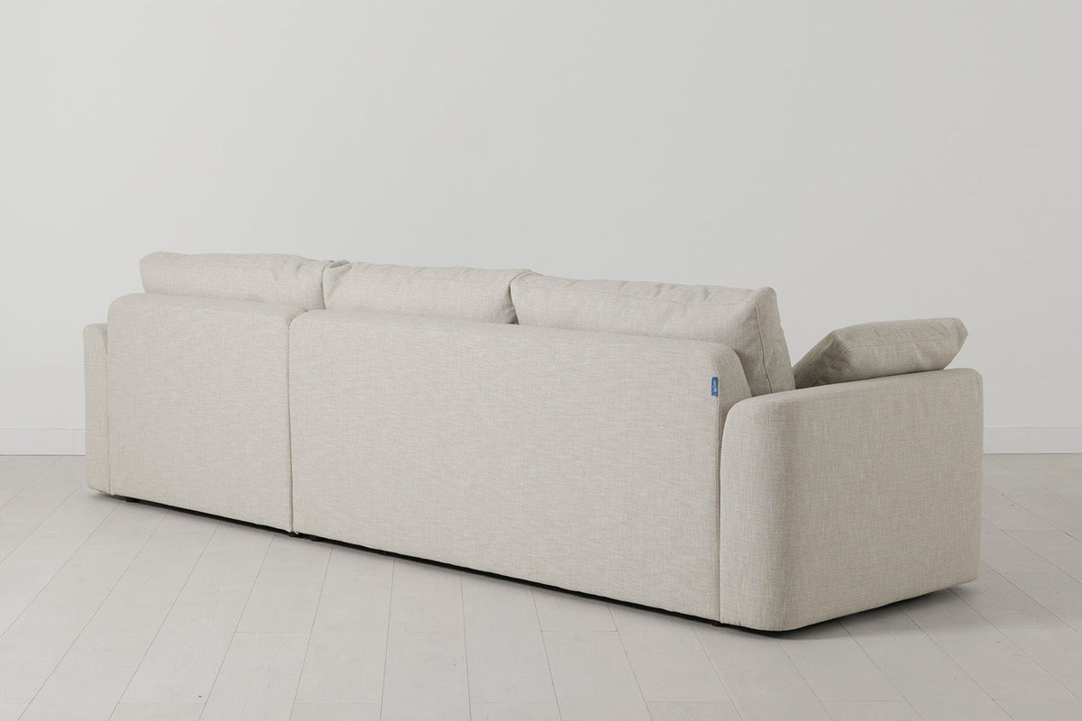 Model 13 4-Sitzer-Sofa mit Chaiselongue links, Helles Pergament