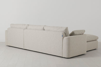 Model 13 Viersitzer-Sofa mit Chaiselongue rechts, Helles Pergament