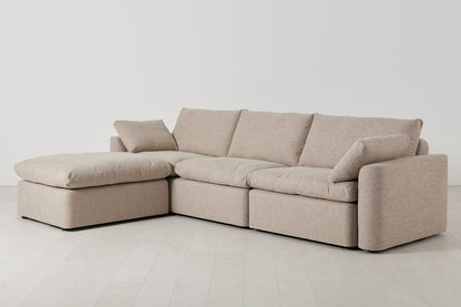 Model 13 4-Sitzer-Sofa mit Chaiselongue links, Steingrau