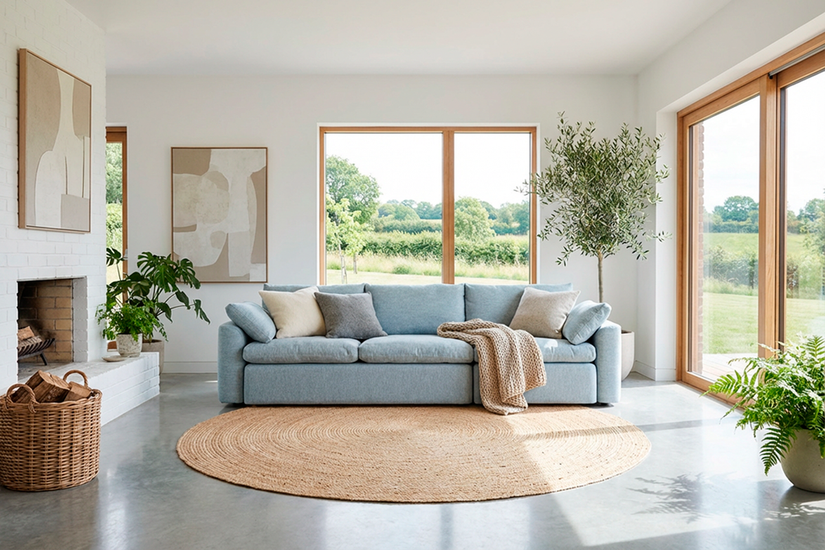 Model 13 4-Seater Sofa, Seaglass