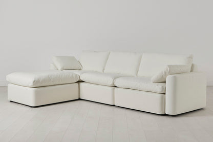 Model 13 4-Sitzer-Sofa mit Chaiselongue links, Weiß