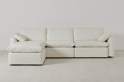 Model 13 4-Sitzer-Sofa mit Chaiselongue links, Weiß