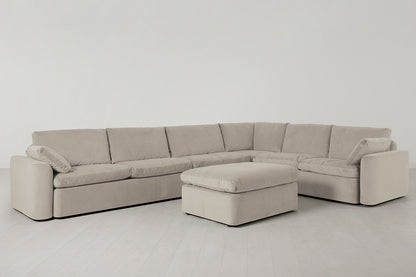 Model 13 Large Corner Sofa with Ottoman, Bone