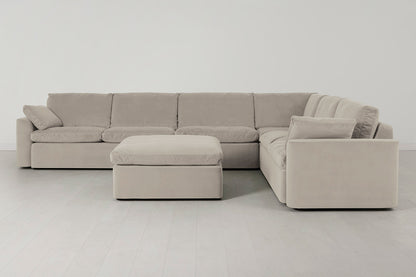 Model 13 Large Corner Sofa with Ottoman, Bone