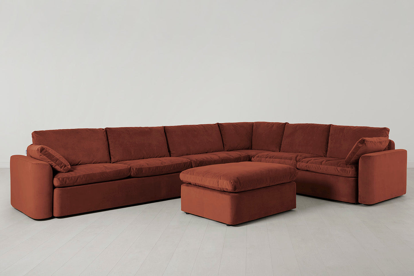 Model 13 Large Corner Sofa with Ottoman, Brick