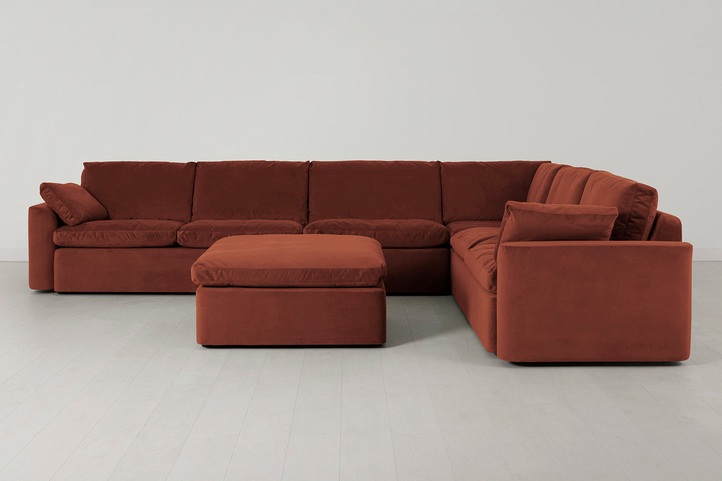 Model 13 Large Corner Sofa with Ottoman, Brick