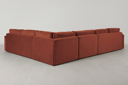 Model 13 Large Corner Sofa with Ottoman, Brick
