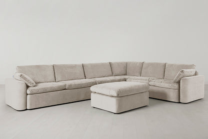 Model 13 Large Corner Sofa with Ottoman, Chalk