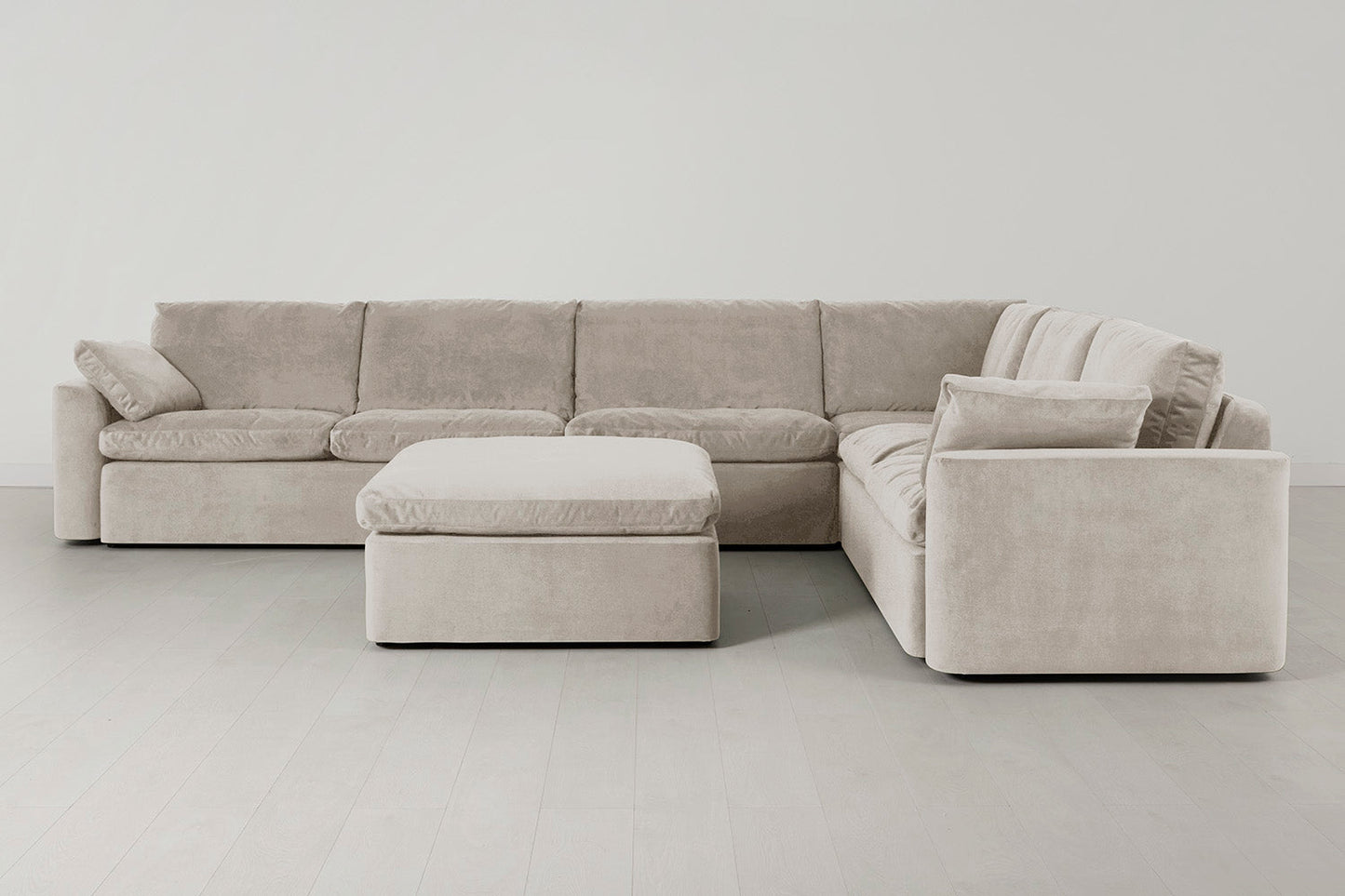 Model 13 Large Corner Sofa with Ottoman, Chalk