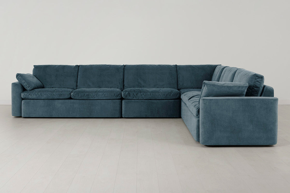 Model 13 Großes Ecksofa, Wasserblau