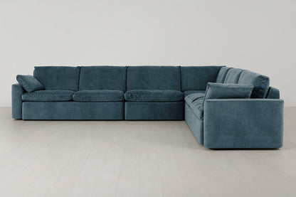 Model 13 Großes Ecksofa, Wasserblau