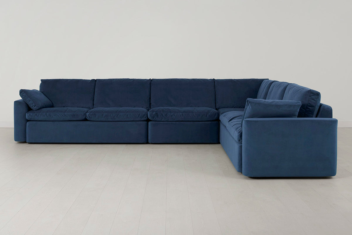 Model 13 Großes Ecksofa, Blaugrün