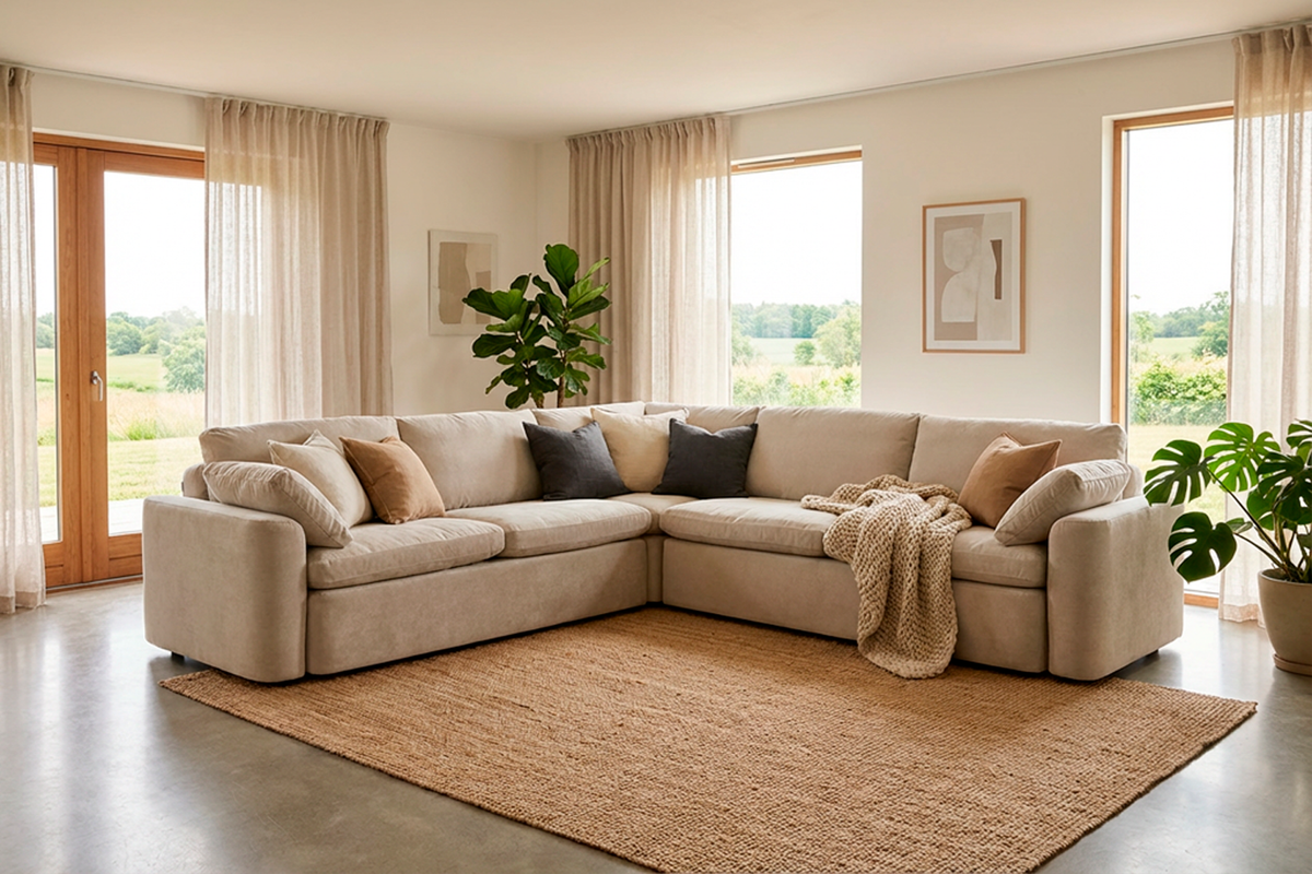 Model 13 Ecksofa, KreideweiÃŸ