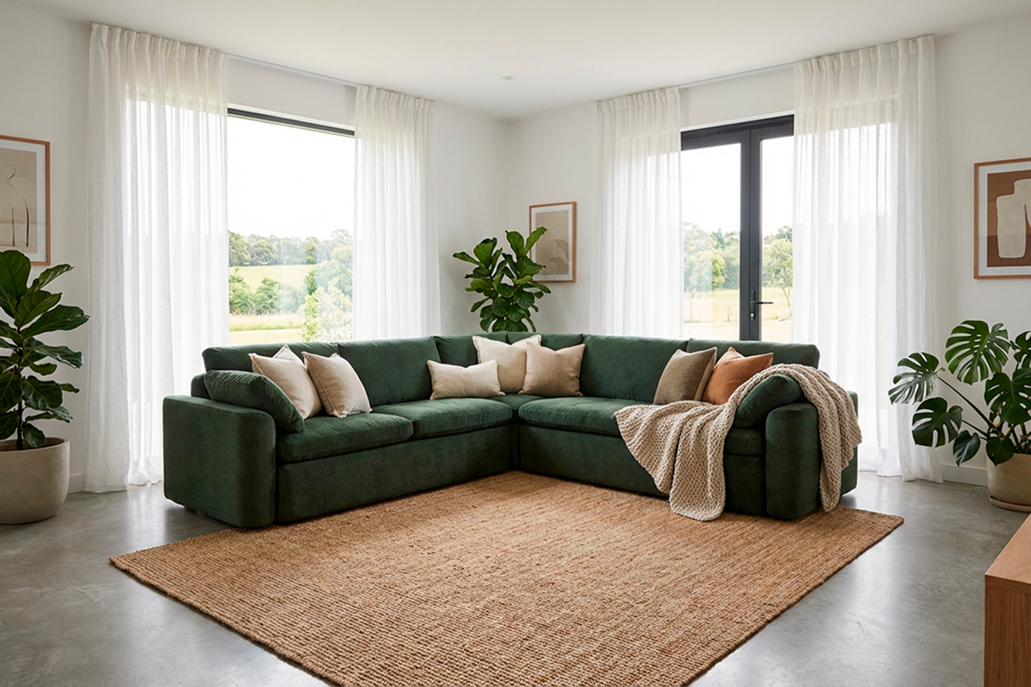 Model 13 Ecksofa, Tannengrün
