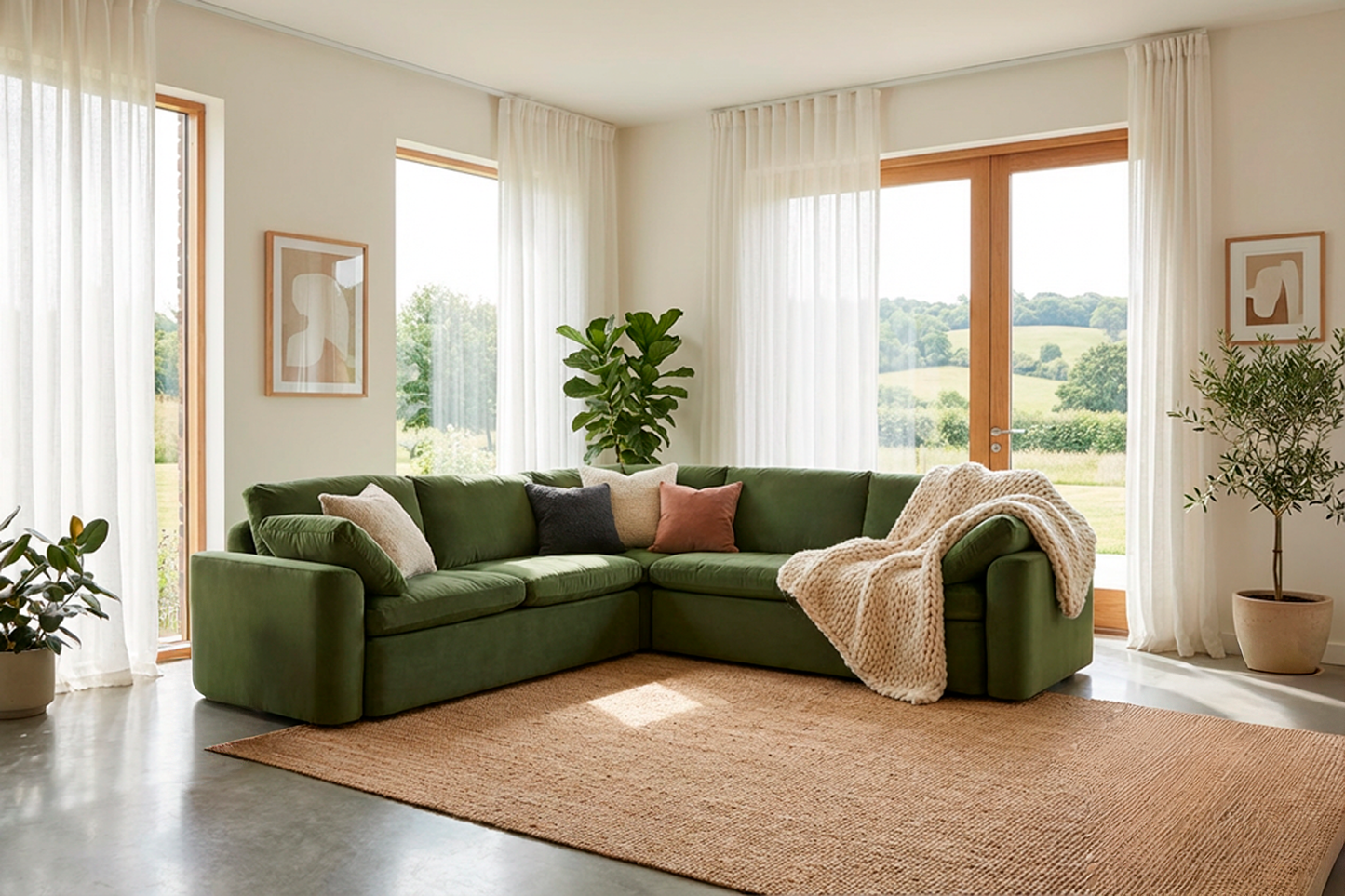 Model 13 Ecksofa, Laubgrün