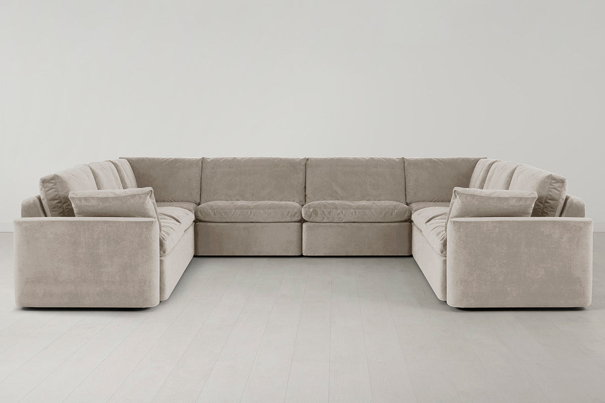 Model 13 U-Form Sofa, KreideweiÃŸ