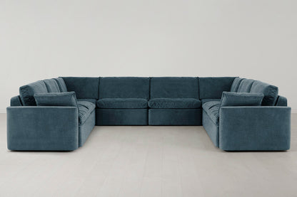 Model 13 U-Form Sofa, Wasserblau