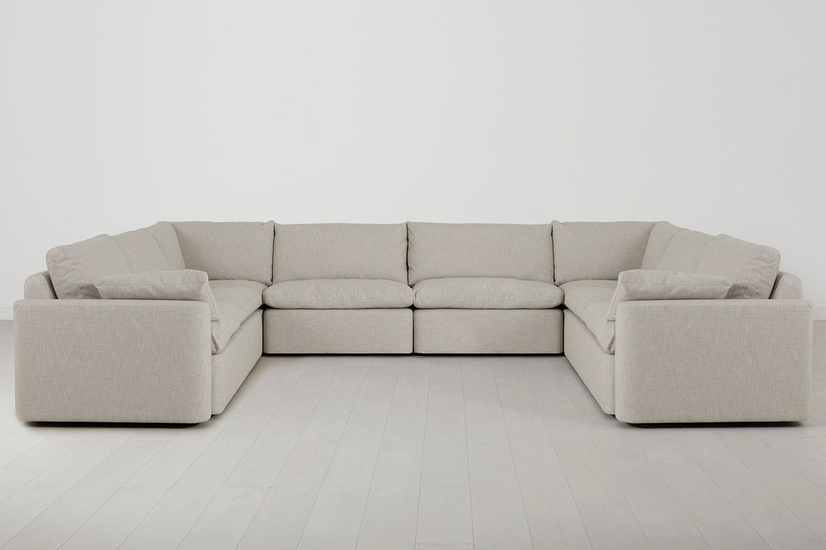 Model 13 U-Form Sofa, Helles Pergament