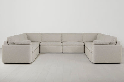 Model 13 U-Form Sofa, Helles Pergament