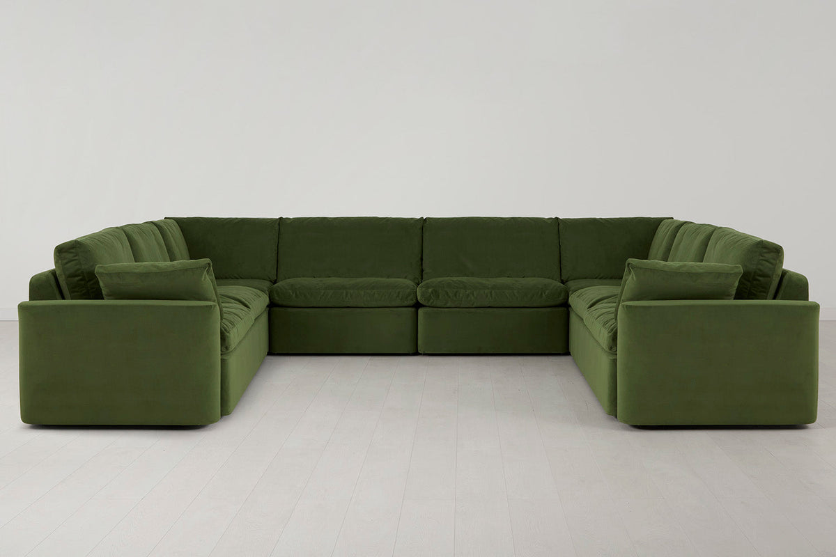Model 13 U-Form Sofa, Laubgrün