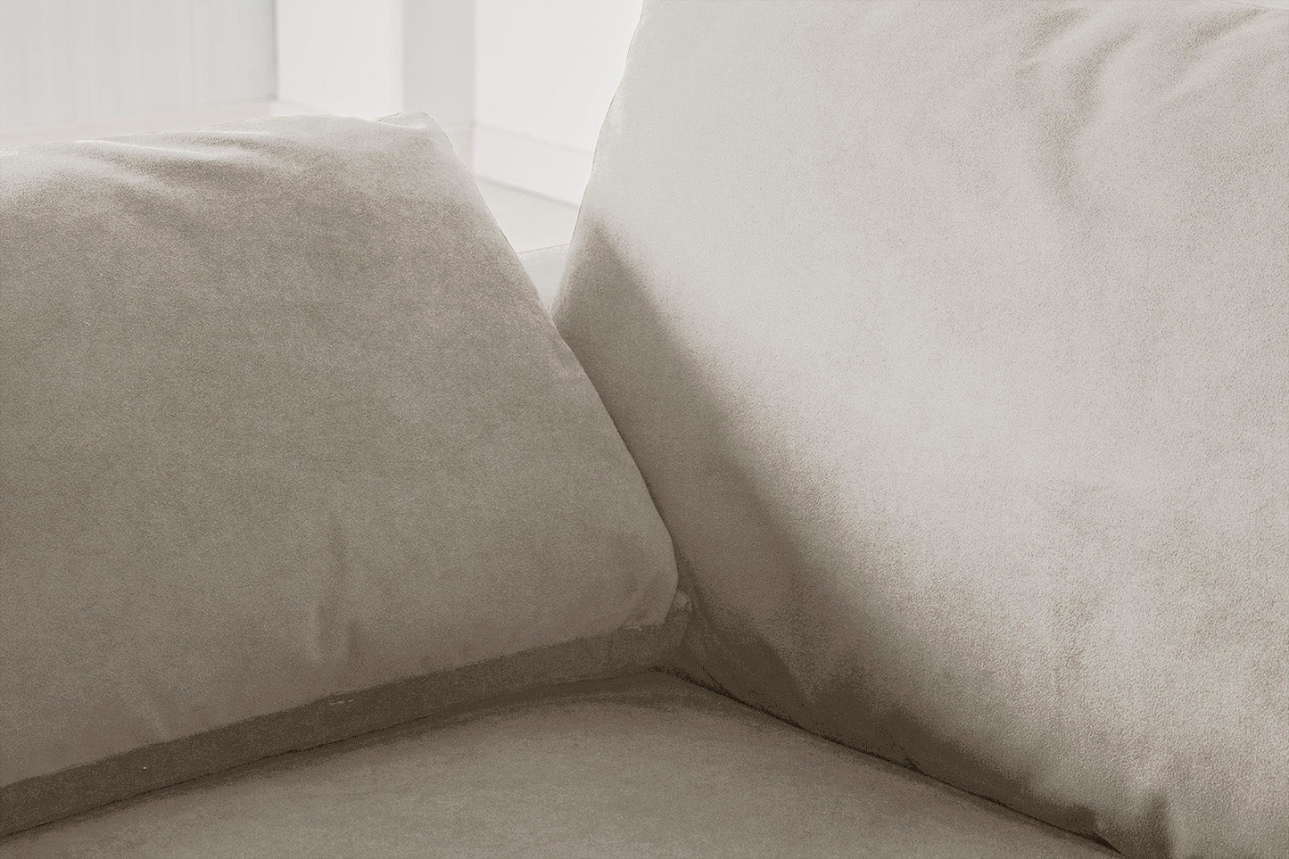 Model 13 Zweisitzer-Sofa mit Caiselongue rechts, KreideweiÃŸ