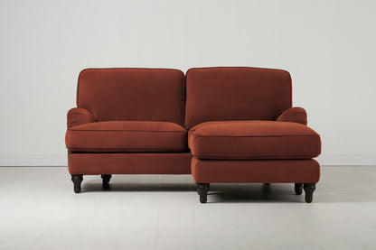 Model 15 Zweisitzer Sofa mit Hocker, Ziegelrot
