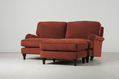 Model 15 Zweisitzer Sofa mit Hocker, Ziegelrot