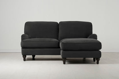 Model 15 Zweisitzer Sofa mit Hocker, Dunkelgrau