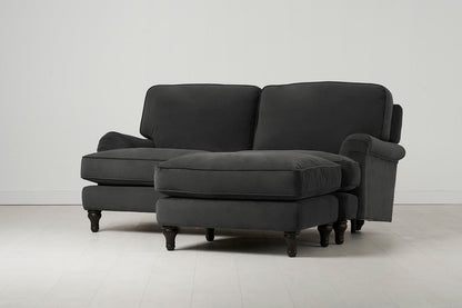 Model 15 Zweisitzer Sofa mit Hocker, Dunkelgrau