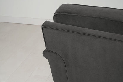 Model 15 Zweisitzer Sofa mit Hocker, Dunkelgrau