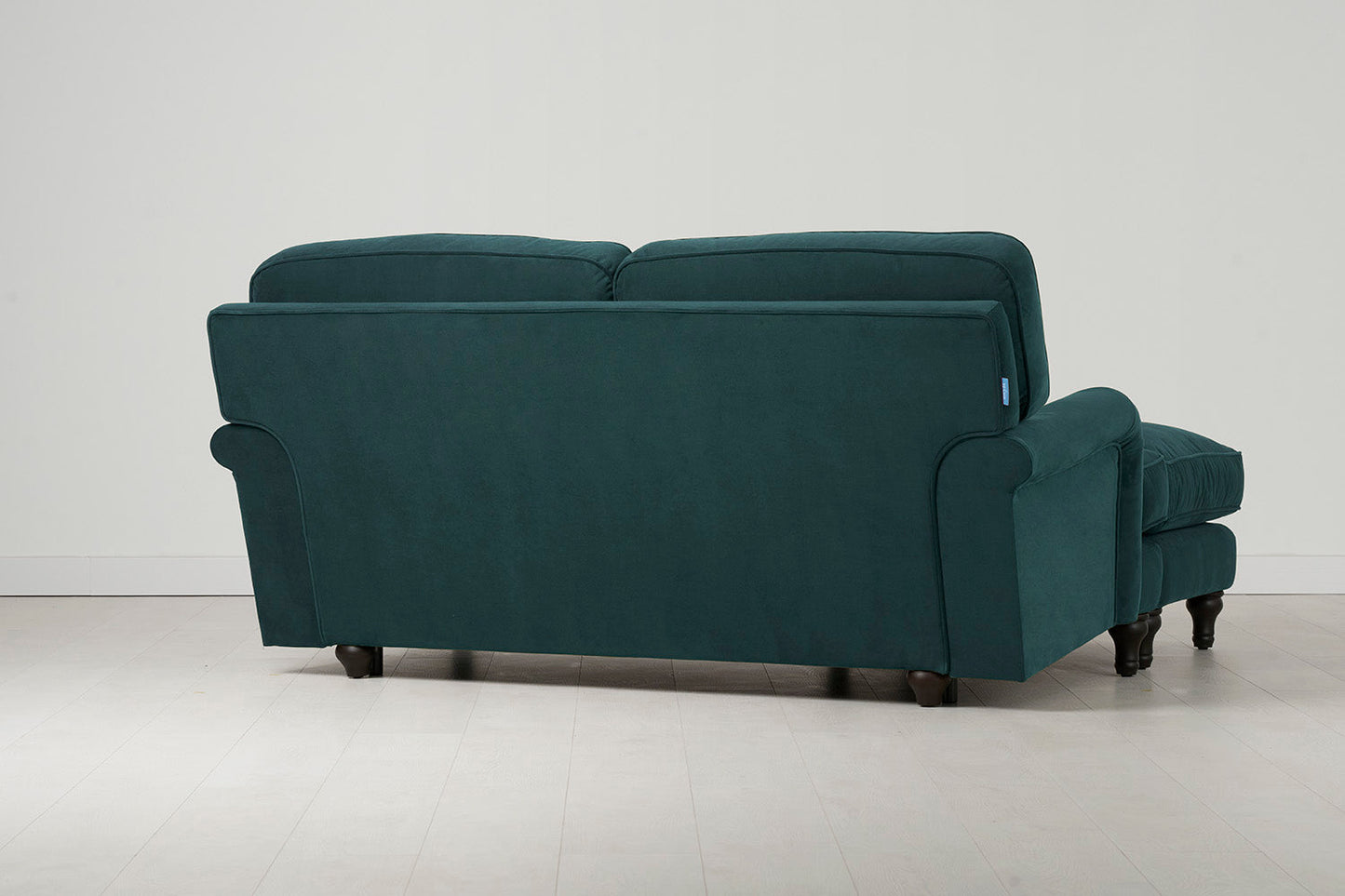 Model 15 Zweisitzer Sofa mit Hocker, Eisvogelblau