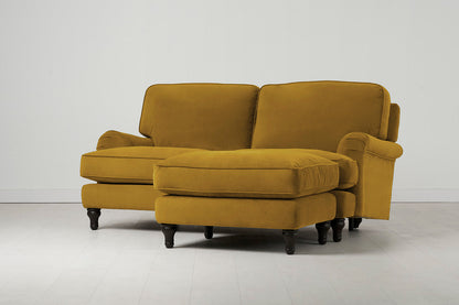 Model 15 Zweisitzer Sofa mit Hocker, Senfgelb
