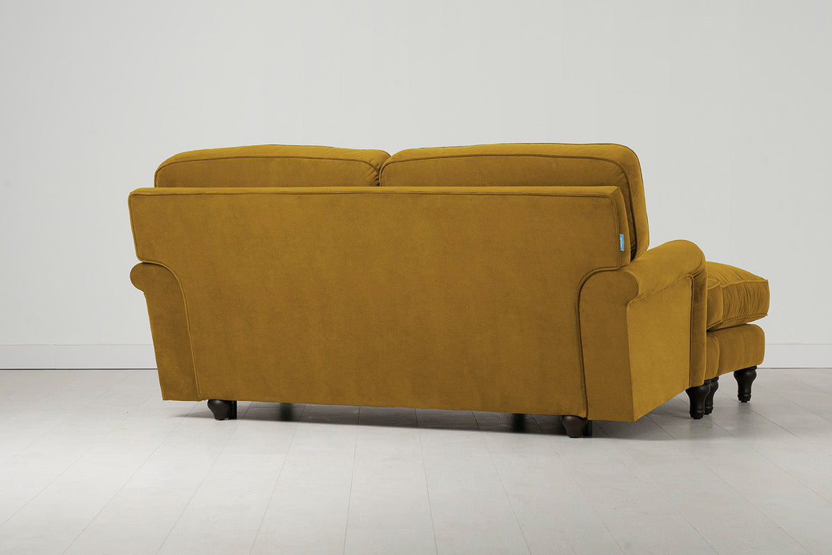Model 15 Zweisitzer Sofa mit Hocker, Senfgelb