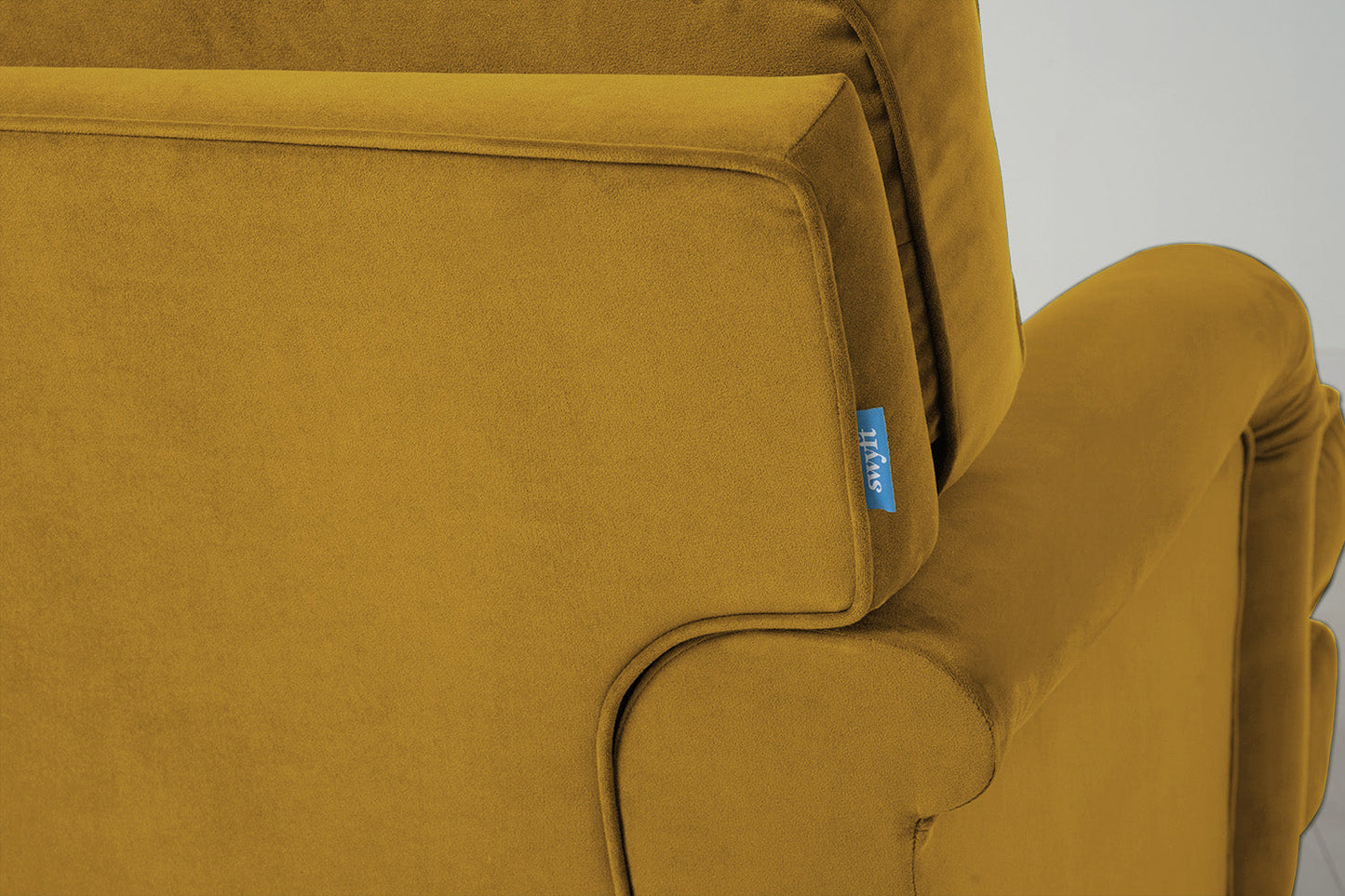 Model 15 Zweisitzer Sofa mit Hocker, Senfgelb