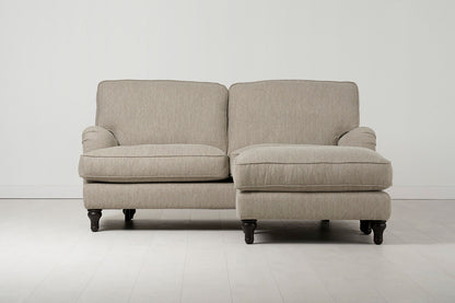 Model 15 Zweisitzer Sofa mit Hocker, Steingrau