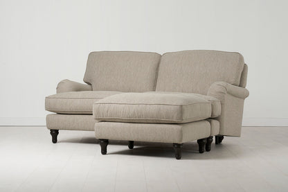 Model 15 Zweisitzer Sofa mit Hocker, Steingrau