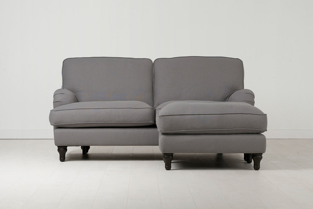 Ottoman in grey linen