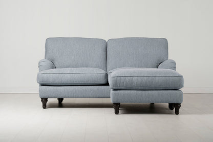 Model 15 Zweisitzer Sofa mit Hocker, Meerglasblau