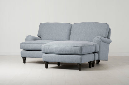 Model 15 Zweisitzer Sofa mit Hocker, Meerglasblau