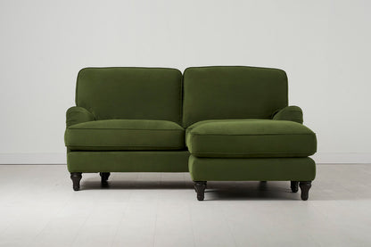 Ottoman in green velvet